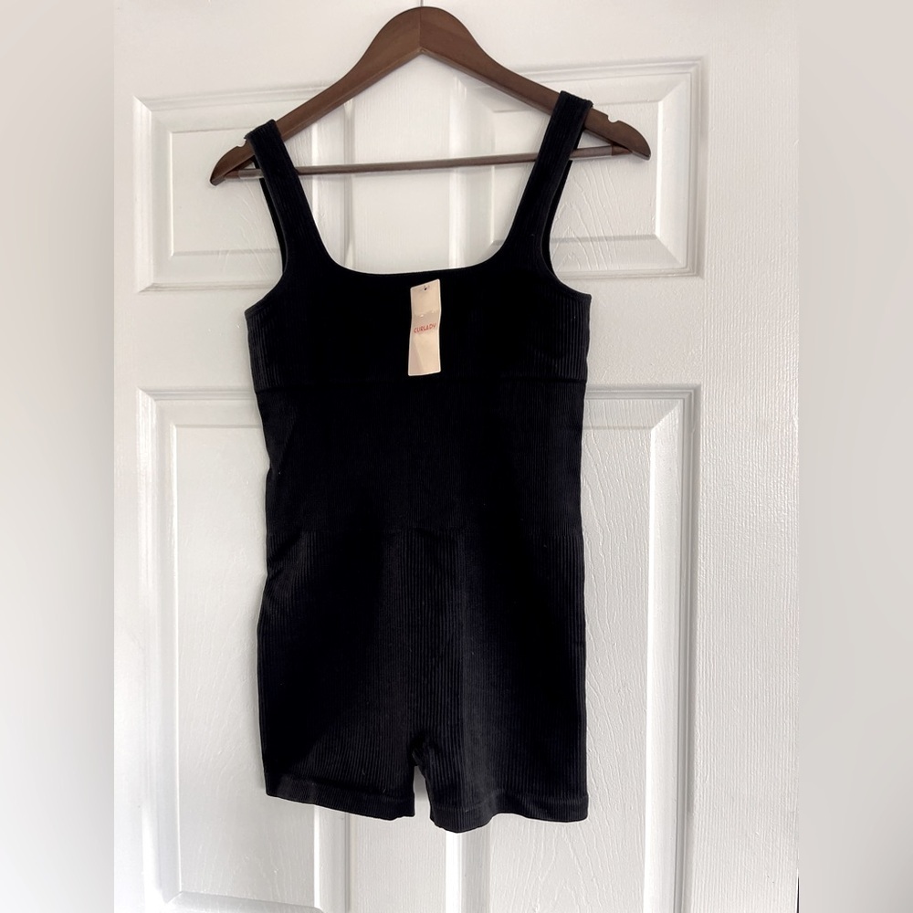 One Piece Halter Top Romper black XL